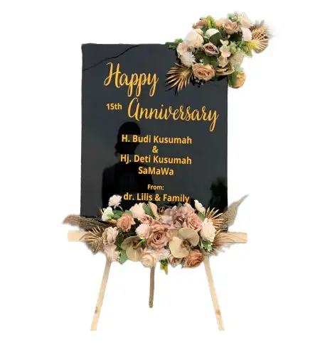 Papan Bunga Akrilik Wedding Outdoor Merak