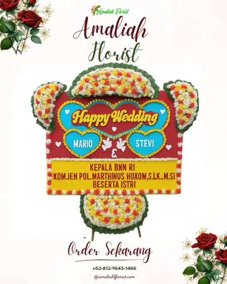 Papan Bunga Pernikahan Wedding Outdoor Merak